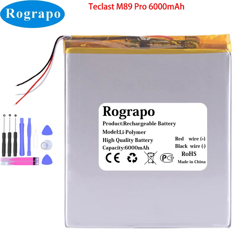 New 3.7V 6000mAh Li-Ploymer Battery For Teclast M89 Pro Tablet PC Accumulator 3-Wire+Tools