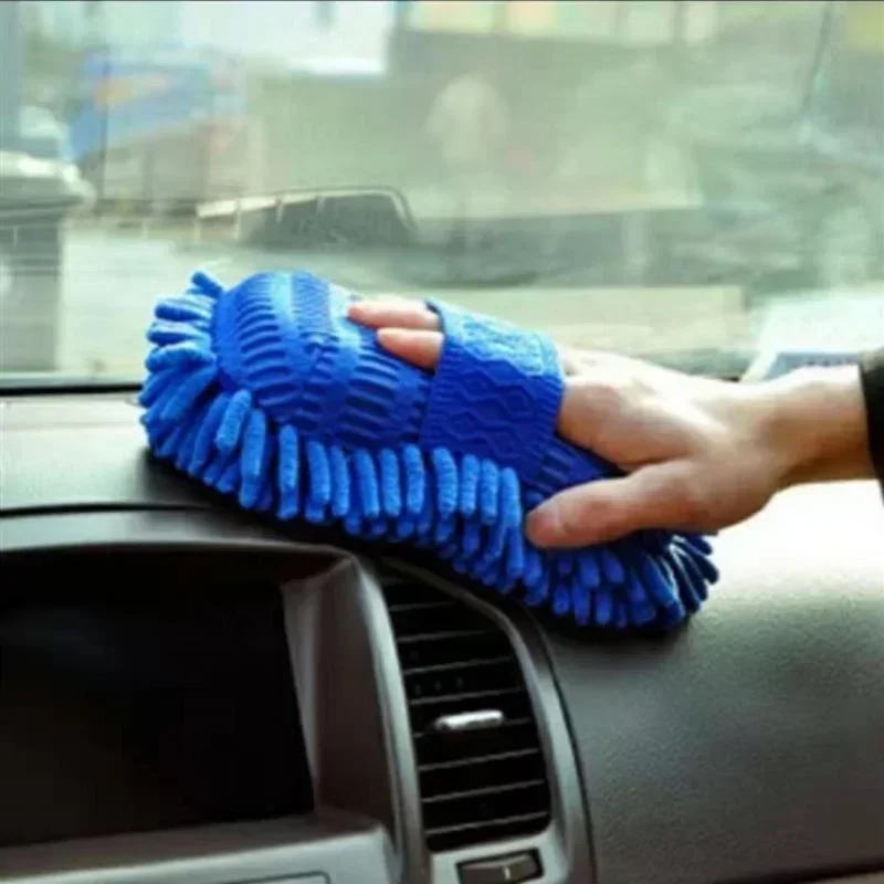 Car Wash Mitt, Premium Chenille Microfiber Wash Sponge, Scratch-Free Ultra Absorbent Cleaning Glove, Sponge Washing Tools image 3
