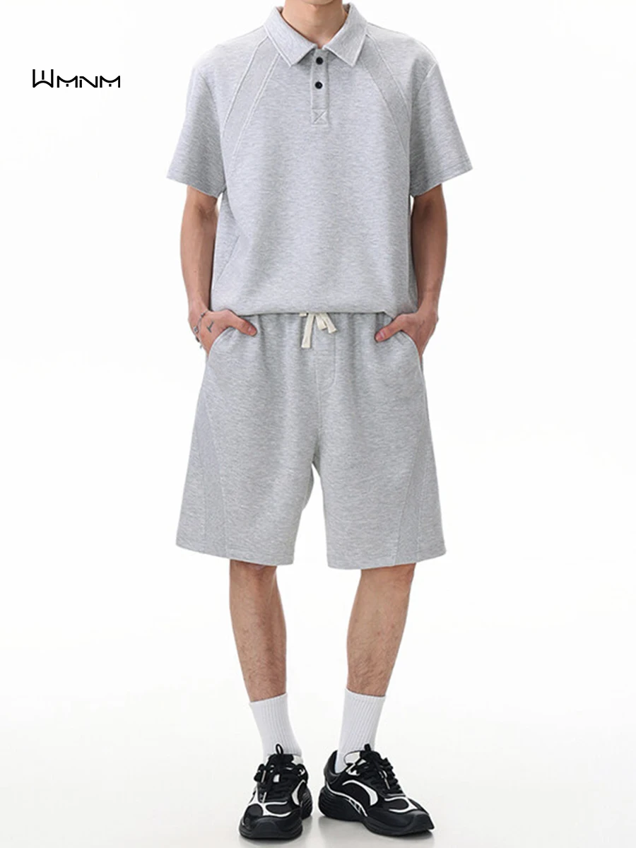 

Wmnm Men's Sportswear Set ort Sve irt And Five-Quarter orts Summer Casual Wear Polyester Fiber Teenage Size