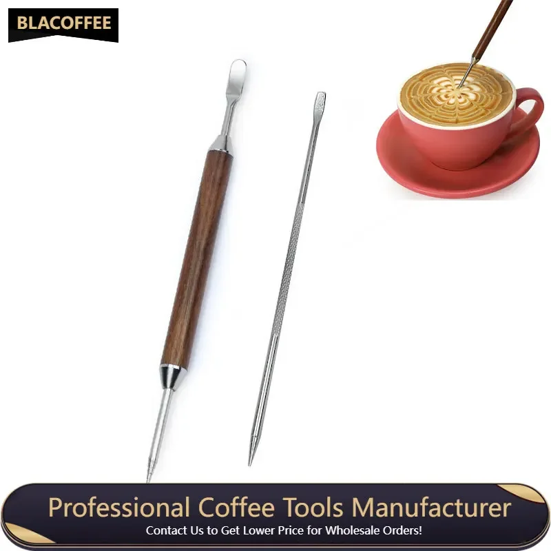 

Coffee Art Needles Stainless Steel Cappuccino Espresso Tamper Needle Art Pen Milk Stick Latte Pull Flower Needle