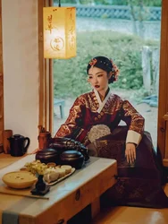 Hanbok-vestido de fiesta de boda para mujer, traje tradicional coreano de Palacio, ropa de Cosplay, fotografía de lujo