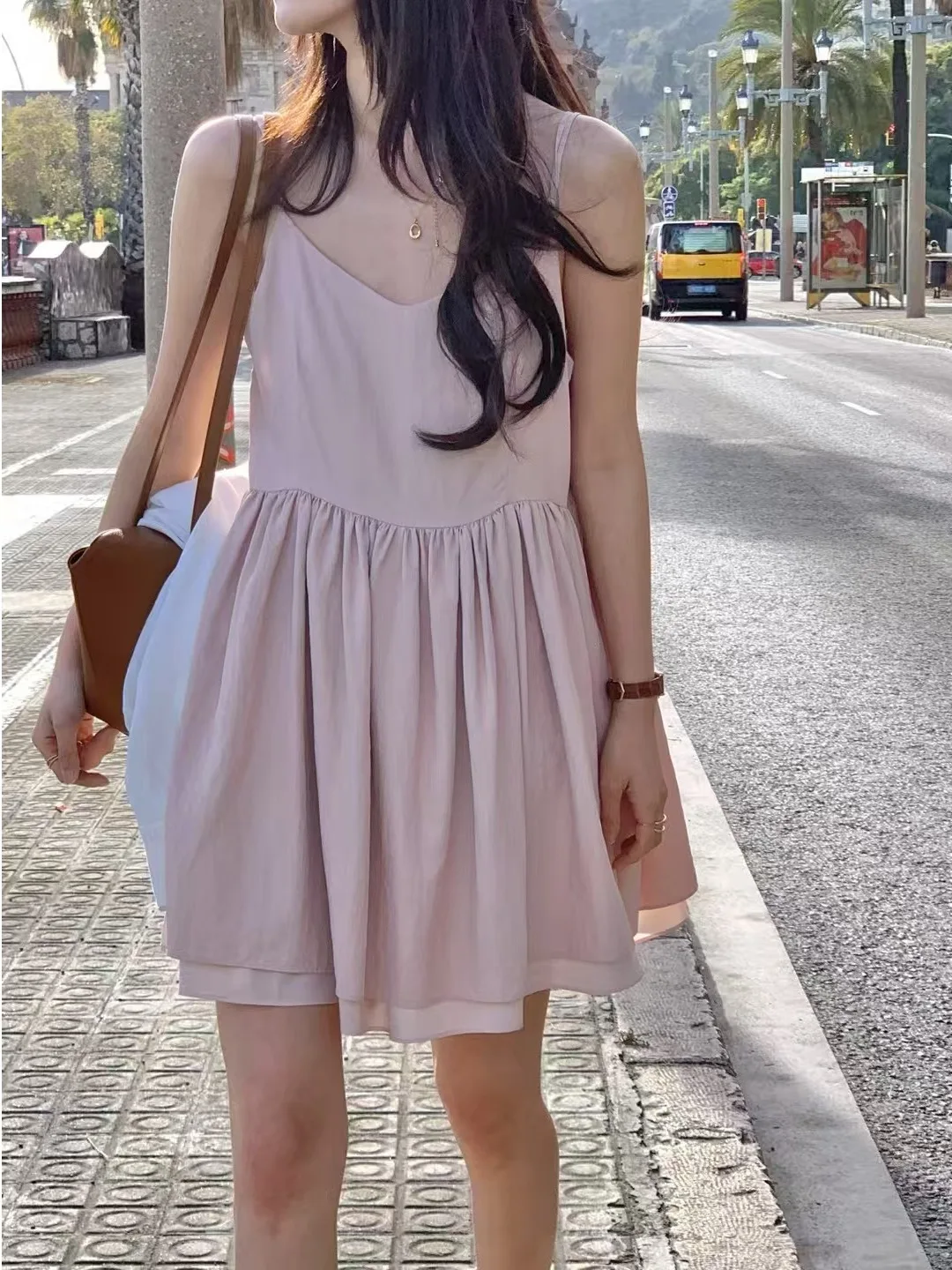 

Ins двухслойная женская летняя юбка с рюшами Svel V-Ne Dr, новая нежная ветрозащитная юбка из смеси хлопка из полиэстера