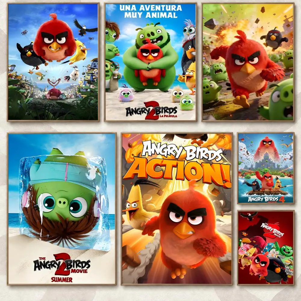 Angry Birds Game Series Funny Colorful Character Design Poster Aesthetic Art Print for Bedroom & Living Room Decor, Unframed