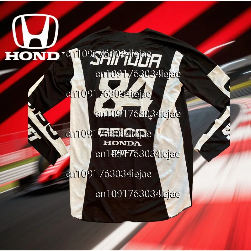 

Summer Moto Cycling Event Uniform Men Women Motorcycle Racing Enthusiasts HHonda Long Sleeved Tee Motocross Breathable Jersey