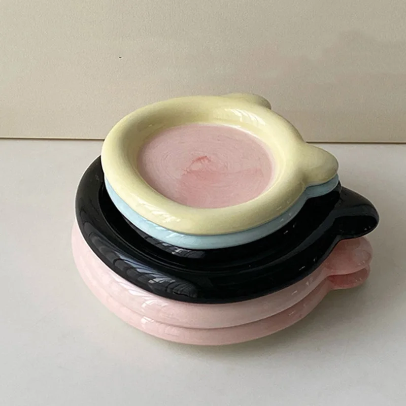 

Party Kitchen Cake Plate Set Ceramic Microwaveable Trinket Dish Dessert Serving Plate Salad Cute Pratos De Jantar Full Tableware