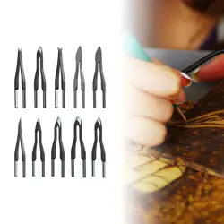 10 Pieces Pyrography Pen Tips Practical Strong Hot Stamping Wood Burning Wire Nibs Heating Repair Welding Carving Tool