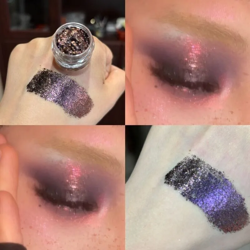 Cold Field Black And Red Chameleon Scale Eyeshadow Cream Glitter