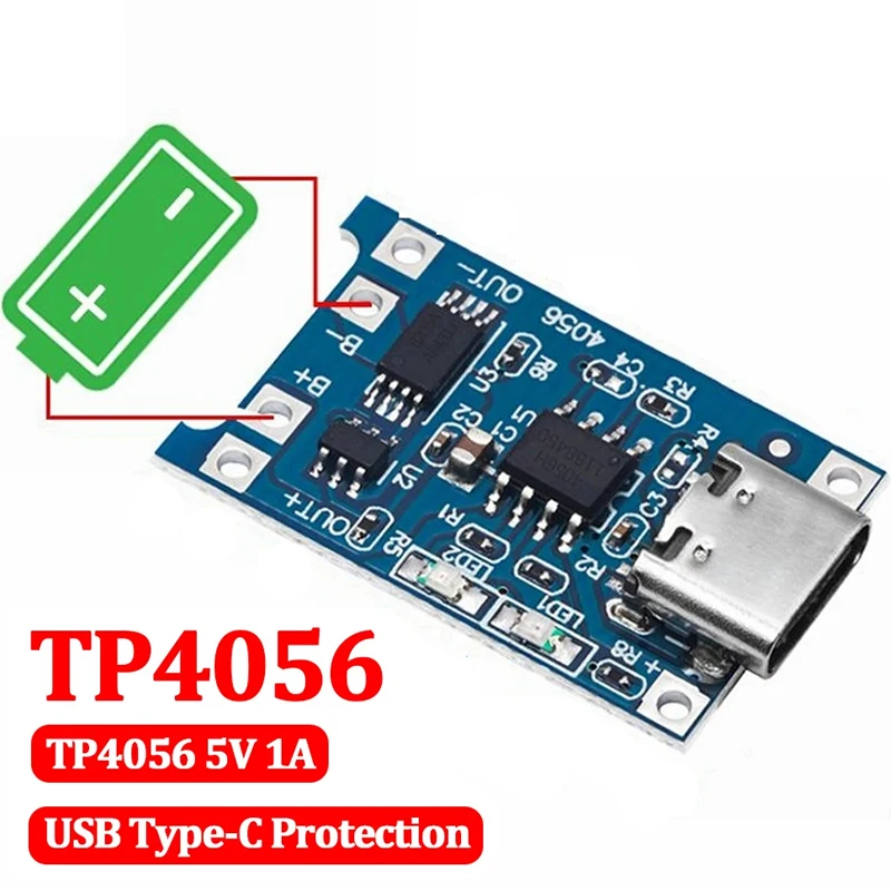 

5 В 1 А 18650 TP4056 Модуль зарядного устройства для литиевой батареи Type-C Micro Mini USB зарядная плата с защитой Двойные функции 1A Li-ion