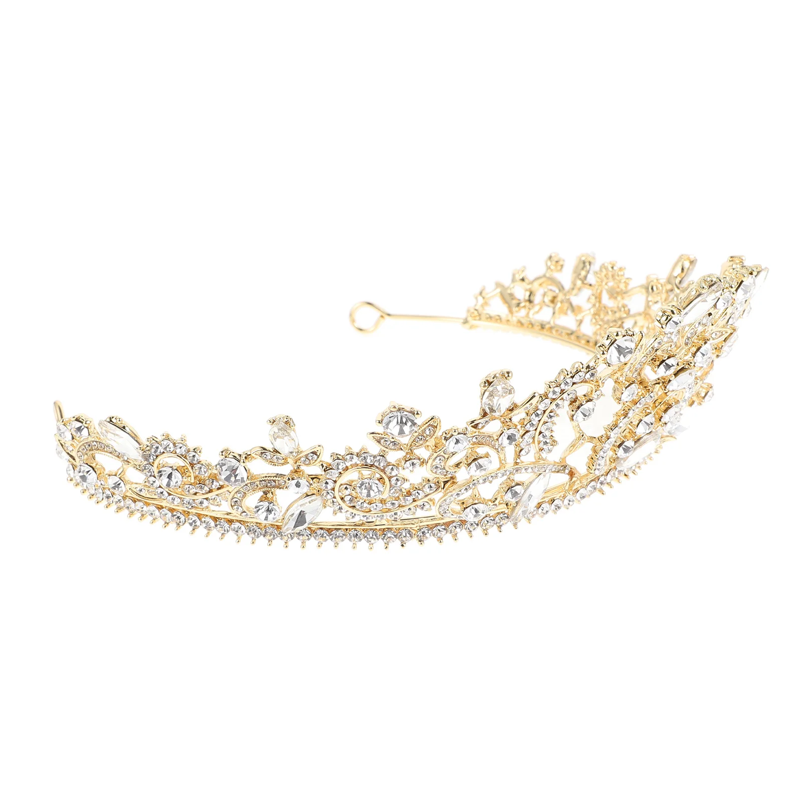 Bride Crown Headdress Baroque Style Alloy Tiara Shiny Wedding Dress Accessory Bridal Tiara Prop For Special Occasion