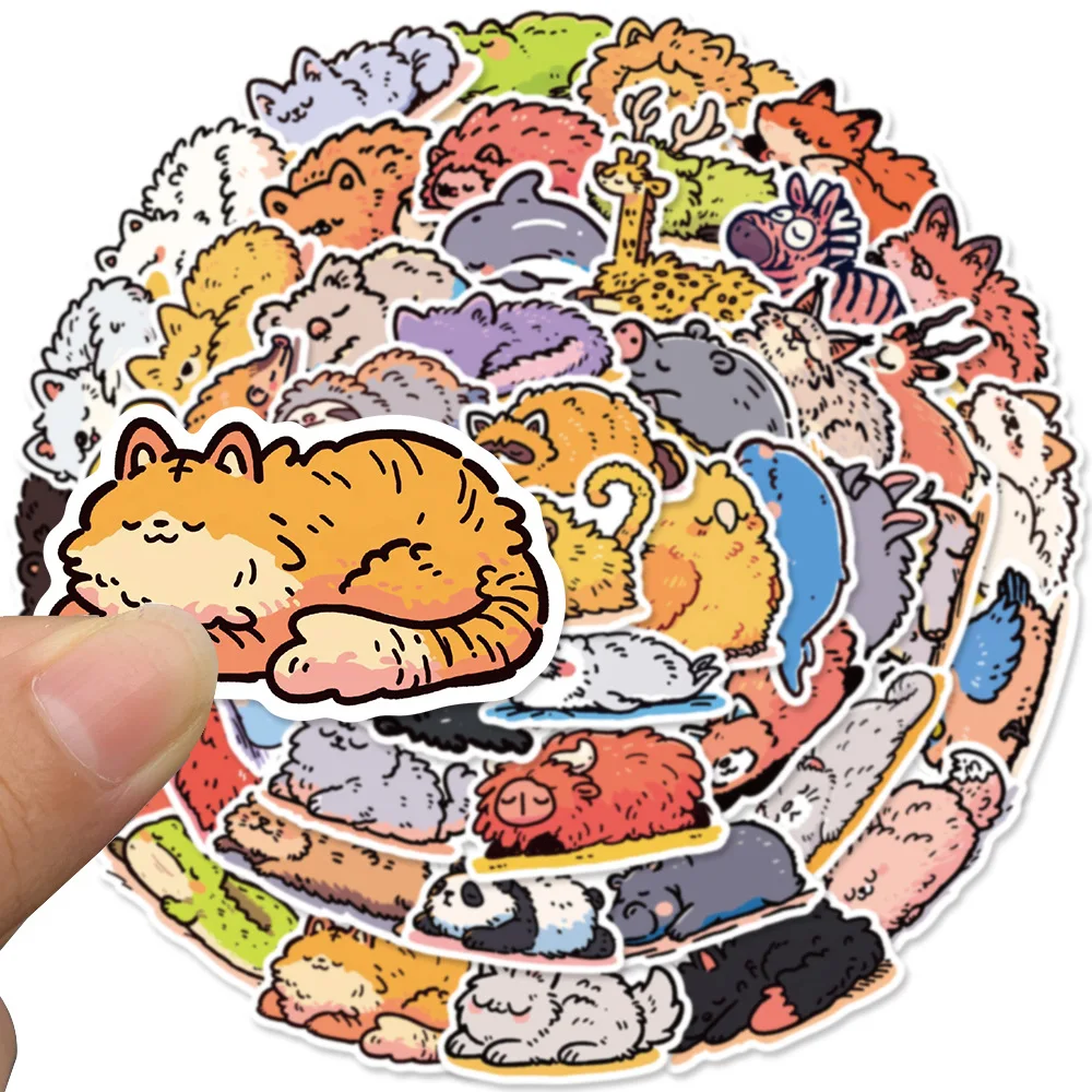 

10/30/50PCS Cartoon Animal Sleeping Cute Fun Doodle Stickers DIY Scrapbook Laptop Water Cup Phone Case Decal Kids Toy Gift