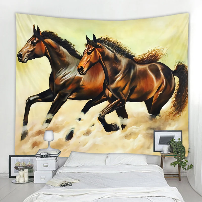 Home Decoration Mercedes-Benz Horse Background Wall  Tapestry Curtain  Cloth Bohemian