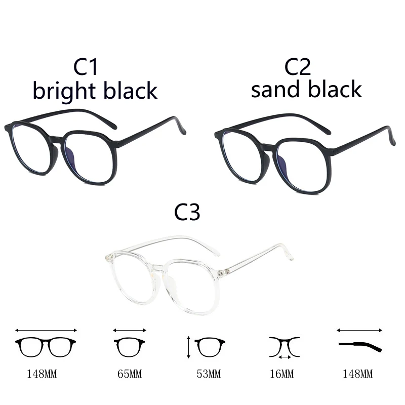 Large Square Frame Anti-Blue Light Glasses Fashion Retro Men Women Computer Gaming Eye Protection Classic Plain Glass Spectacles