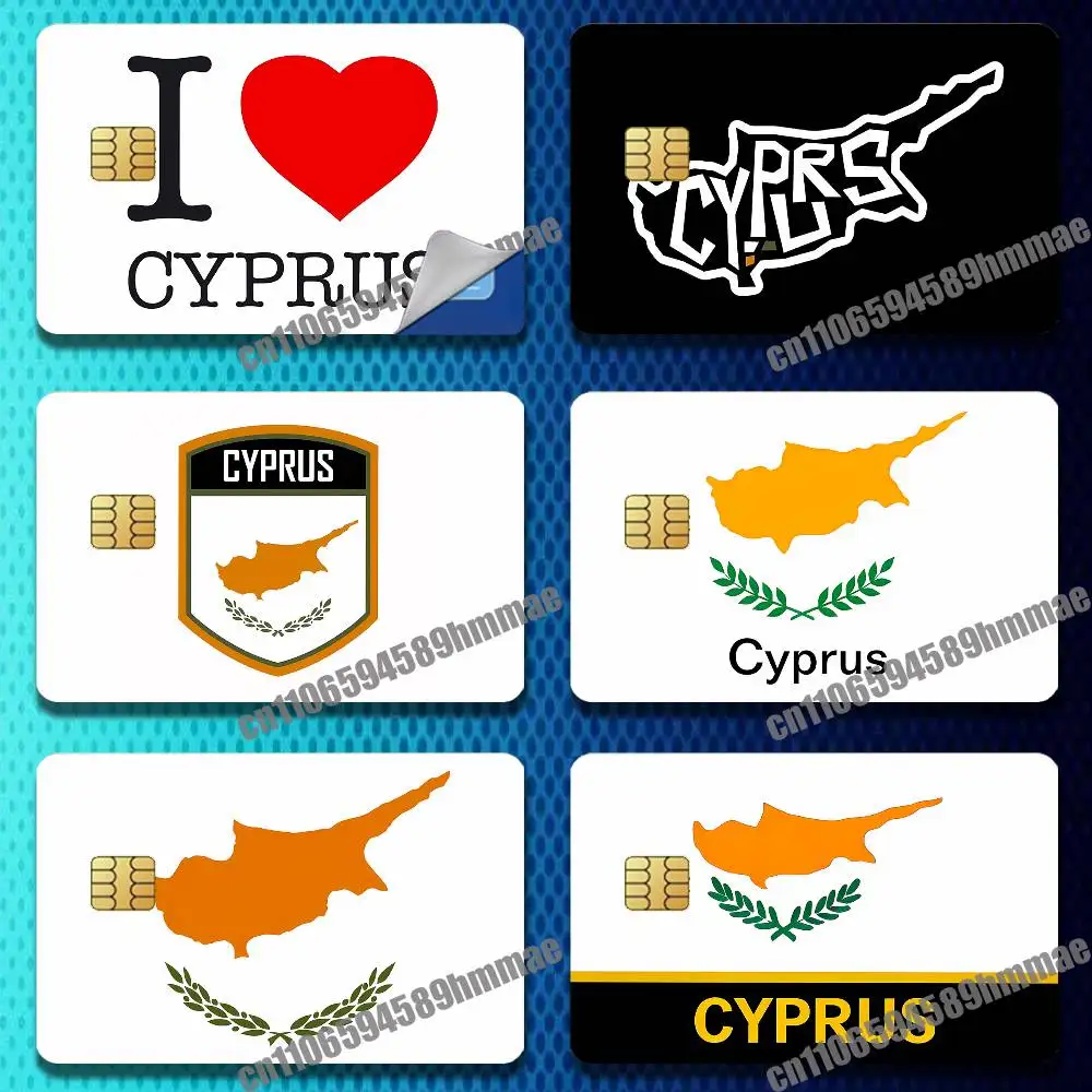 

For Cyprus Flag Sticker Paper Skin ID Bank Credit Metro Self-adhesive Card Cover Decoration