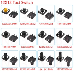 20PCS Tactile Tact Mini Push Button Switch Micro Switch 12x12 12*12*4.3MM 5MM 6 7 8 9 10 11 12 MM 4Pin