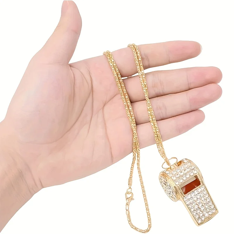

Twisted Rope Chain Hip Hop Necklace, Stereo Whistle Pendant Jewelry, Versatile Accessory for Daily Wear & Training