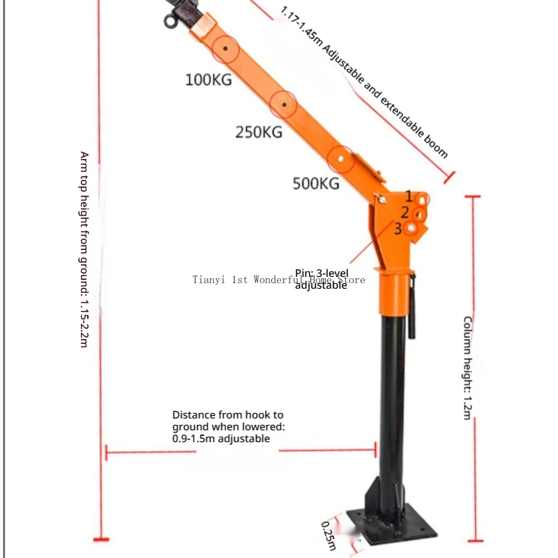 Industrial Manufacture Lifting Cranes Warehousing Equipment Business Handling Lifting Cranes Portable Grúa MH40QZJ view 6