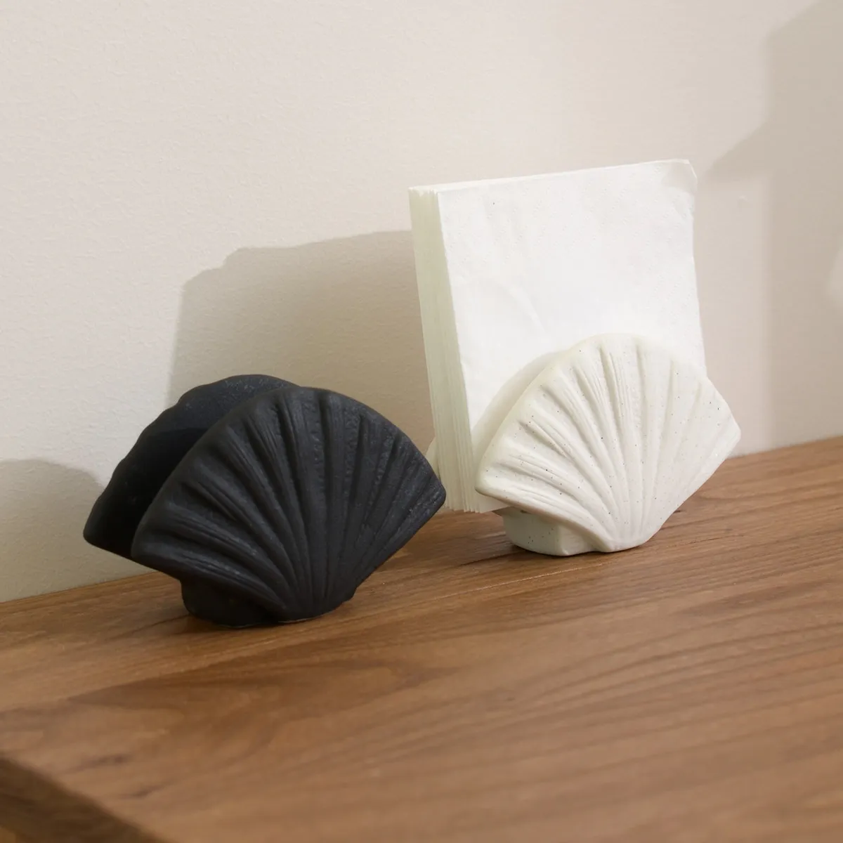 Pottery Mud Shell Napkin Holder, Desktop Storage Decorative Ornament, Home Creative Tissue Box