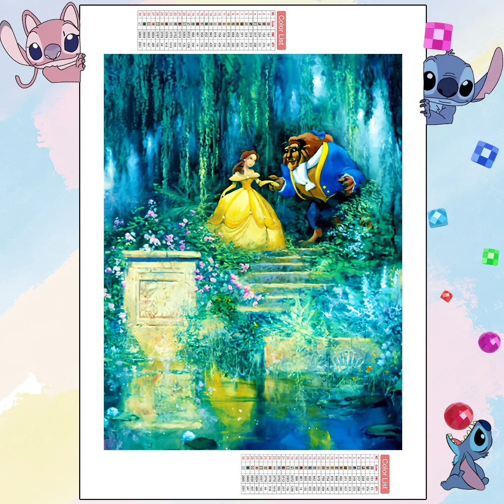 Disney Diamond Mosaic Beauty And The Beast Full Square Painting Belle Princess Embroidery Cross Stitch 5D DIY Wall Art