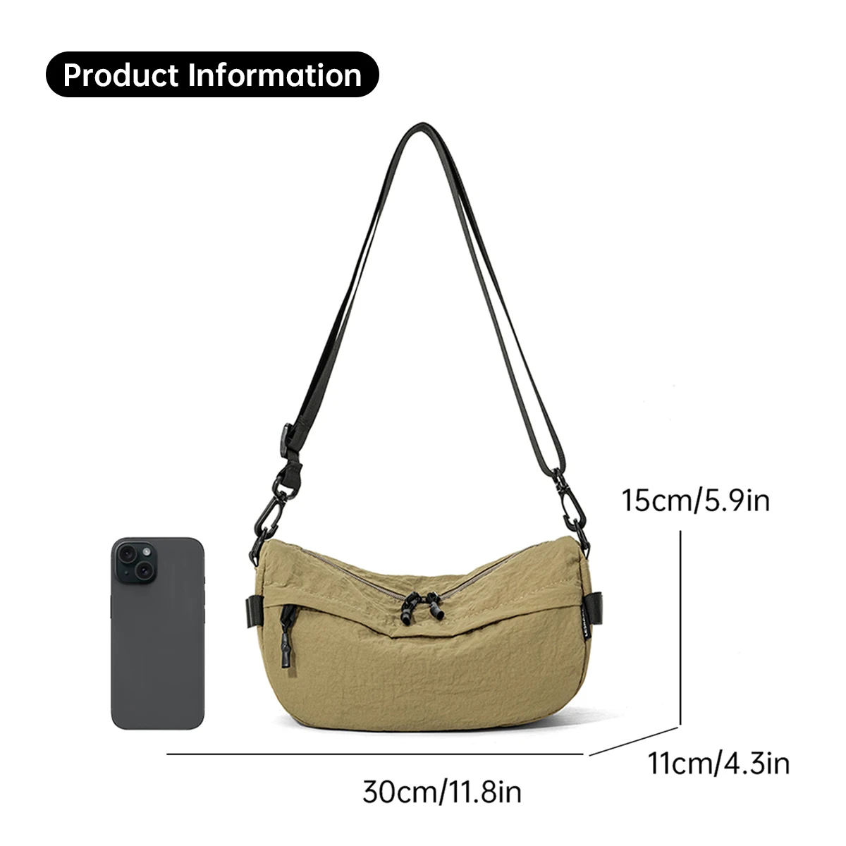 Fahrrad-Umhängetasche für Herren, tragbare Schultertasche für den Arbeitsweg und Reisen, kleine Umhängetasche für Outdoor-Sport, Freizeitaktivitäten im Park und Fitness für Damen. – Detail 2