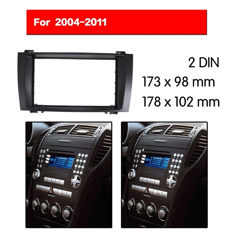 Car Stereo Dash Kit Radio Fascia DVD Panel 2Din Frame Kit pour MERCEDES-BENZ SLK aq( R171) 2004-2011