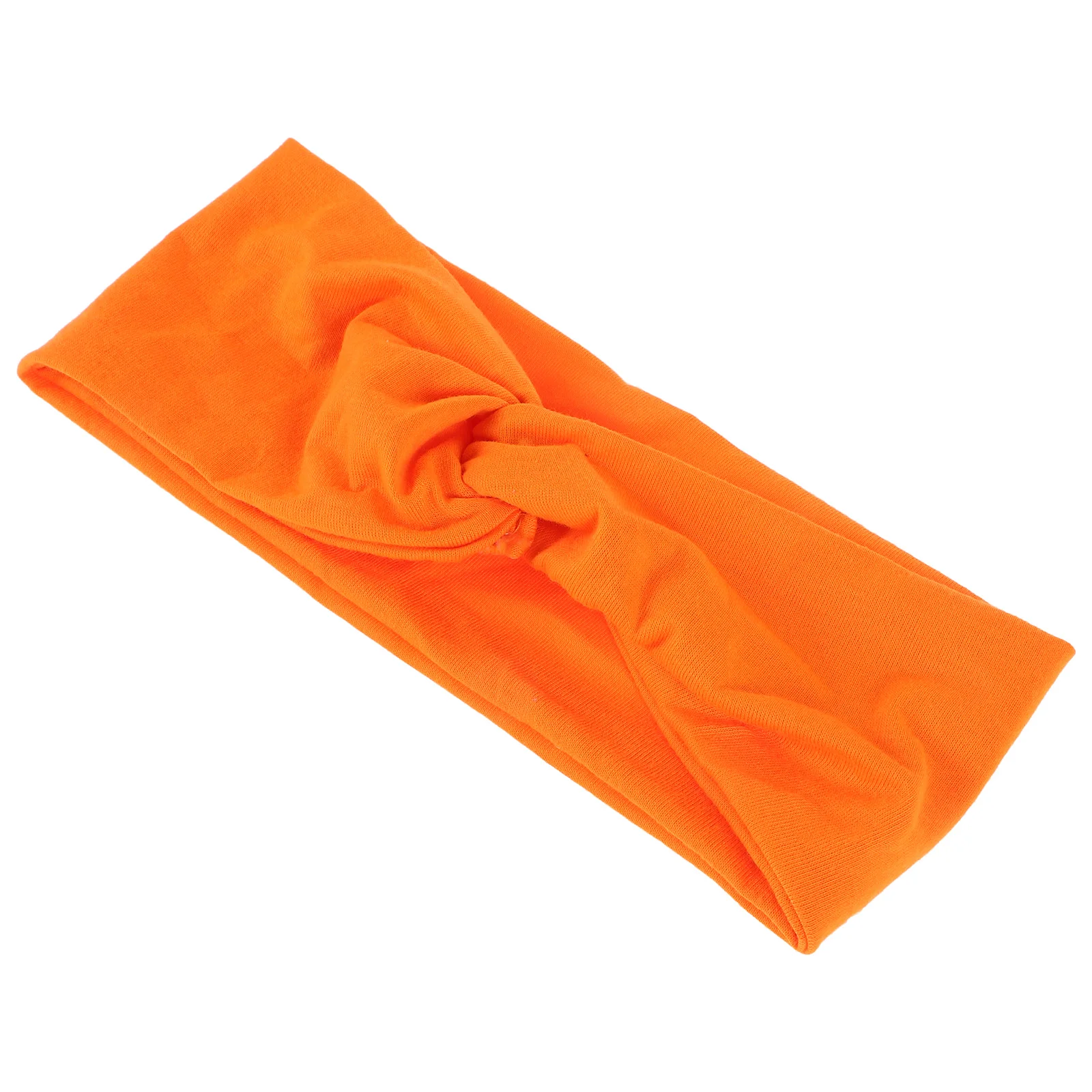 رباط شعر من القماش المرن باللون البرتقالي يسمح بمرور الهواء وخفيف الوزن وممتص للعرق للنساء وحفلات الرقص وتصفيف الشعر