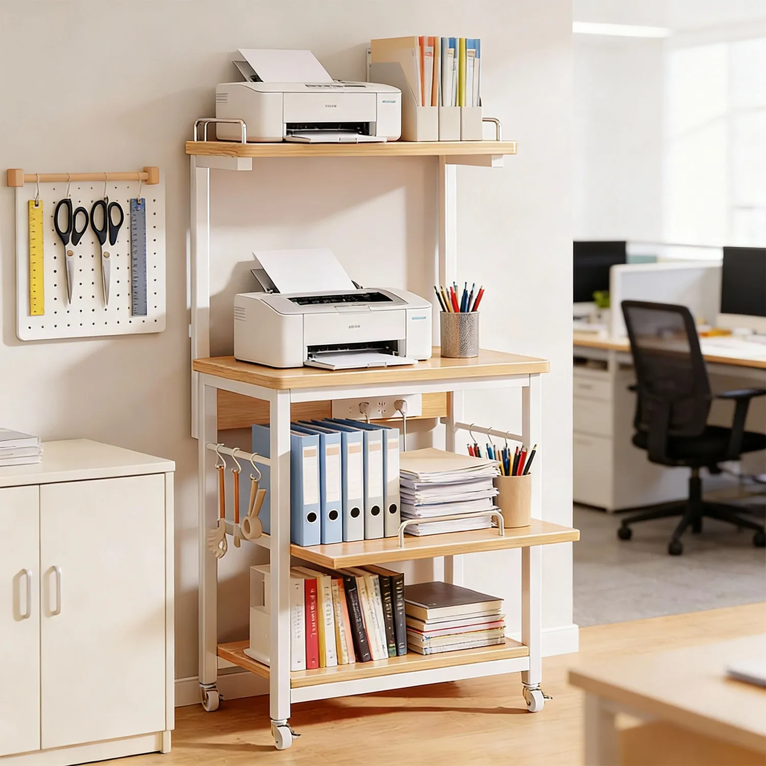 Printer Shelf Shelf Floor Office Wall Storage Rack Movable Locker File Storage Rack