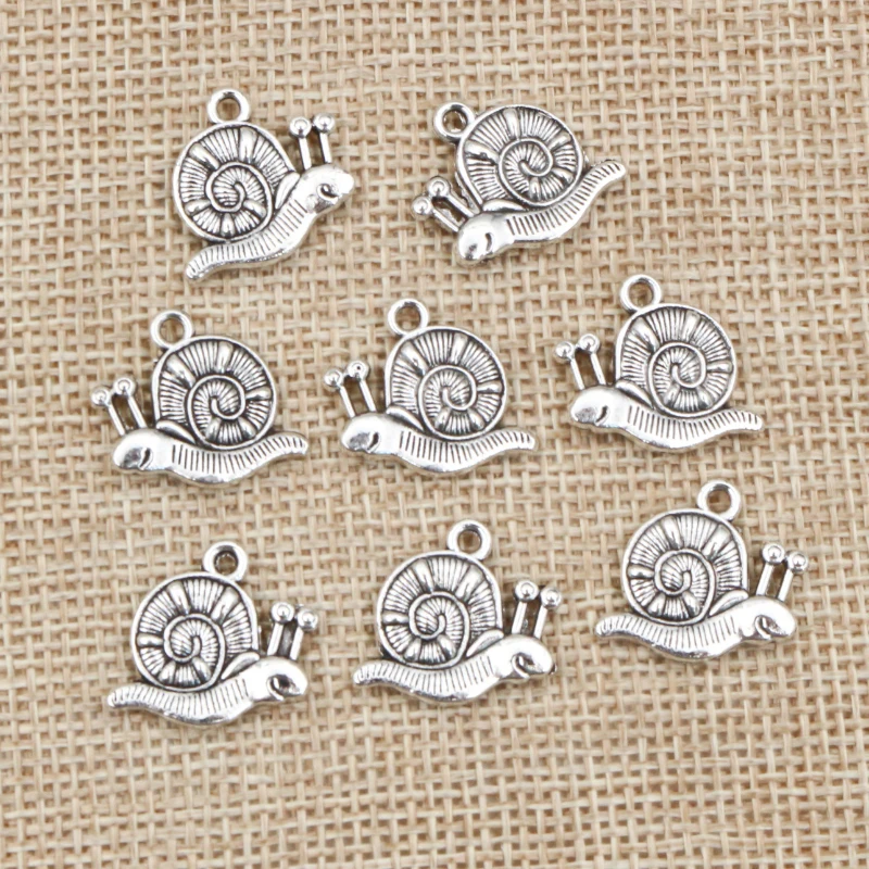 15pcs 18x15mm Antique Tibetan Silver Plated Bronze Snails Handmade Charms Pendant:DIY for bracelet necklace