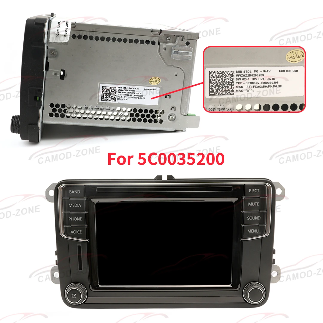 for VW MIB STD2 Touch Screen 6.5 inch for TDO-WVGA0633F00045 WVGA0633F00036 CD Player Navigation Radio 682 200 680 684 Car Radio