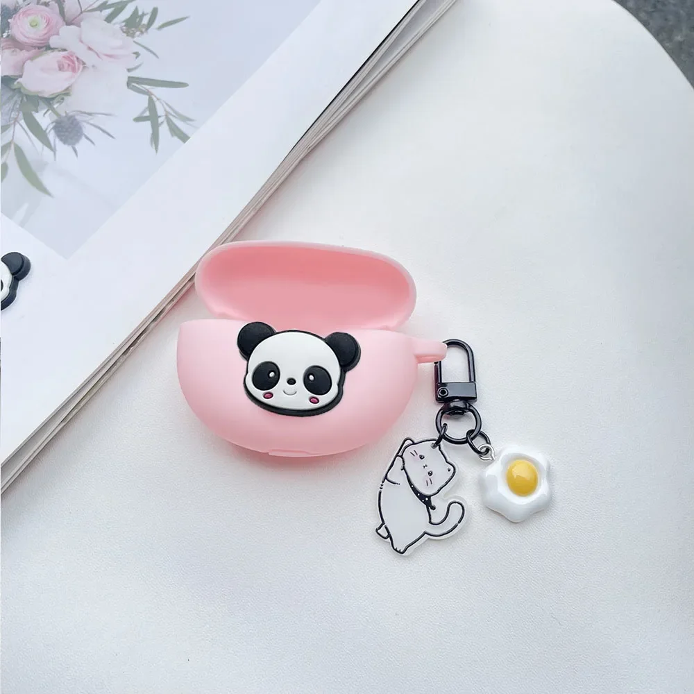 Чехол с милой пандой для OPPO Enco Air4 Pro, силиконовый чехол для наушников с брелком для OPPO Enco Air 4 Pro, чехол