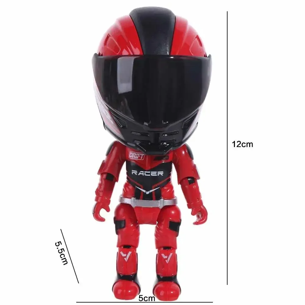 Deformation Helmet Simulated Motorcycle Rider Doll Action Figure Movable Limbs Transform Motorcycle Toy Cool Alloy