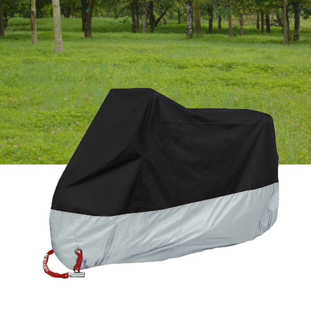 

Motorcycle Waterproof Rain Uv Protective Cover Size M Black Silver Double Stitched Snug Fit Outdoor Indoor Storage Bag Motorbike