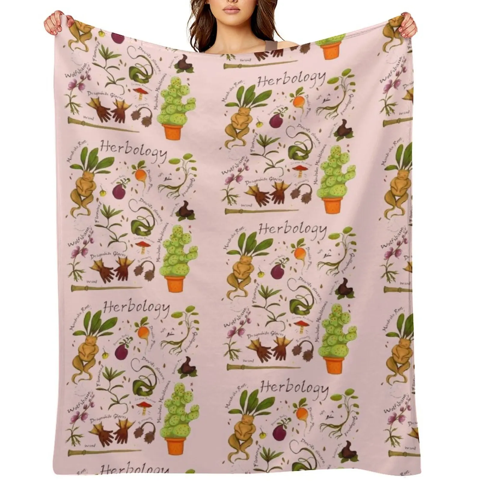 

herbology Plants Throw Blanket Moving Softest anime Bed covers Blankets