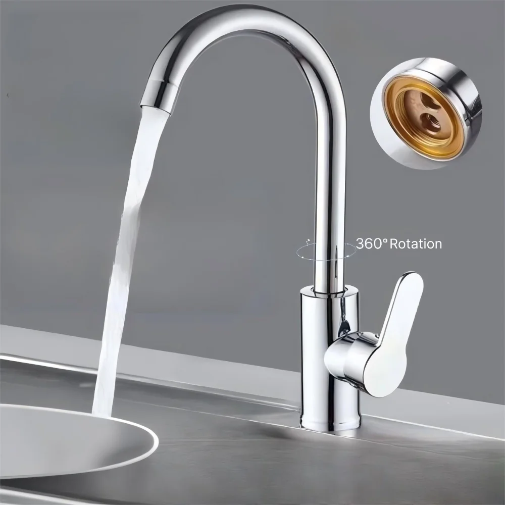 Stainless steel Chrome/Nickel/Black Kitchen Faucet Deck Sinks Faucet High Arch 360 Degree Swivel Cold Hot Mixer Water Tap