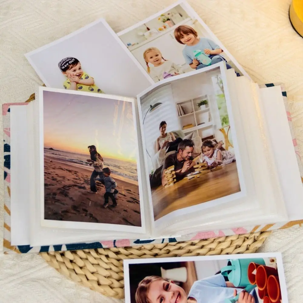 4x6 Photos Linen Cover 100 Pockets Photo Album Slip-in Picture Albums DIY Writable Small Scrapbook Album Children Growth