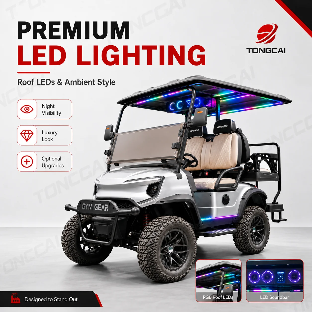 72V Off-Road Lifted Electric Golf Cart 4 Seater Hunting Utility Vehicle for Farm Forest Outdoor Use