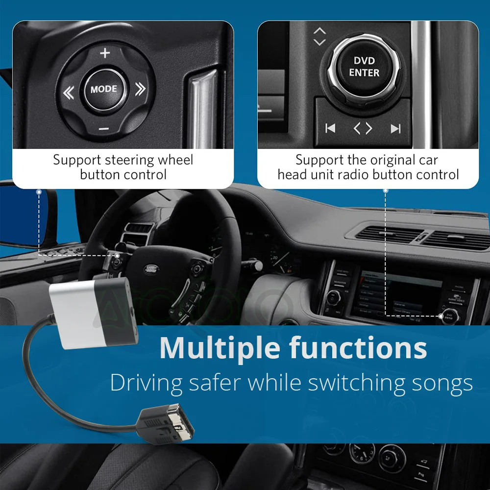 Bluetooth-compatible Car Kit for Range Rover Music Receiver