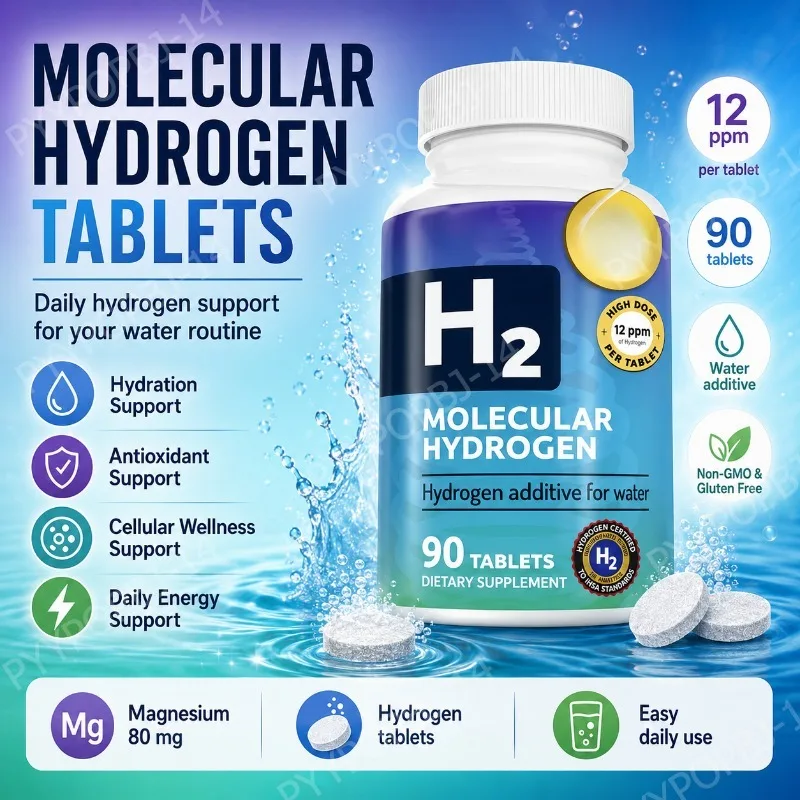 

Molecular Hydrogen Tablets Hydrogen Additive for Water Antioxidant Hydration Support Non GMO Gluten Free 90 Tablets