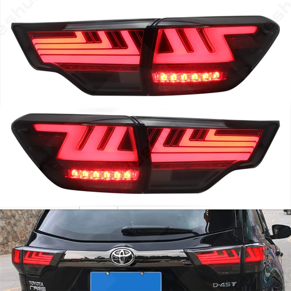 Pair LED Taillights For Toyota Highlander 2014 2015 2016-2019 Tail Light Taillight Taillamp Rear Lamp Brake Signal DRL Lighs