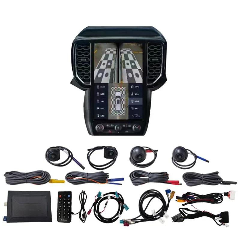 

360 Degree Car Security 3d Bird View Camera System 4 Way Split Screen Car Reversing Aid Camera For Ford Car