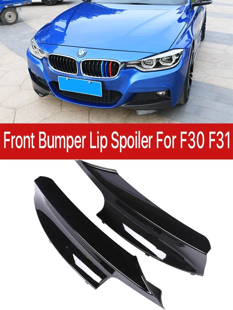 

New! M Tech Carbon Fiber Front Bumper Lip Spoiler Black Splitters Flap Corner Valance For BMW 3 Series F30 F31 2012-2019 320i 32