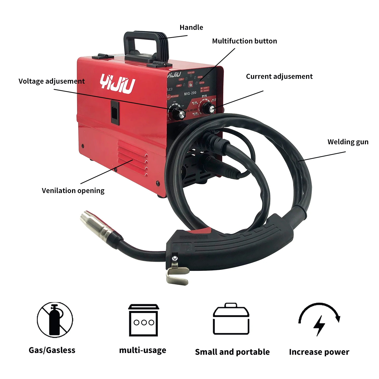 YIJIU 120AMP MIG TIG MMA Arc Welders Portable Ac Dc Without Gas/Gas 220V IGBT Inversor De Soldadura 3 In 1 Welding Machine