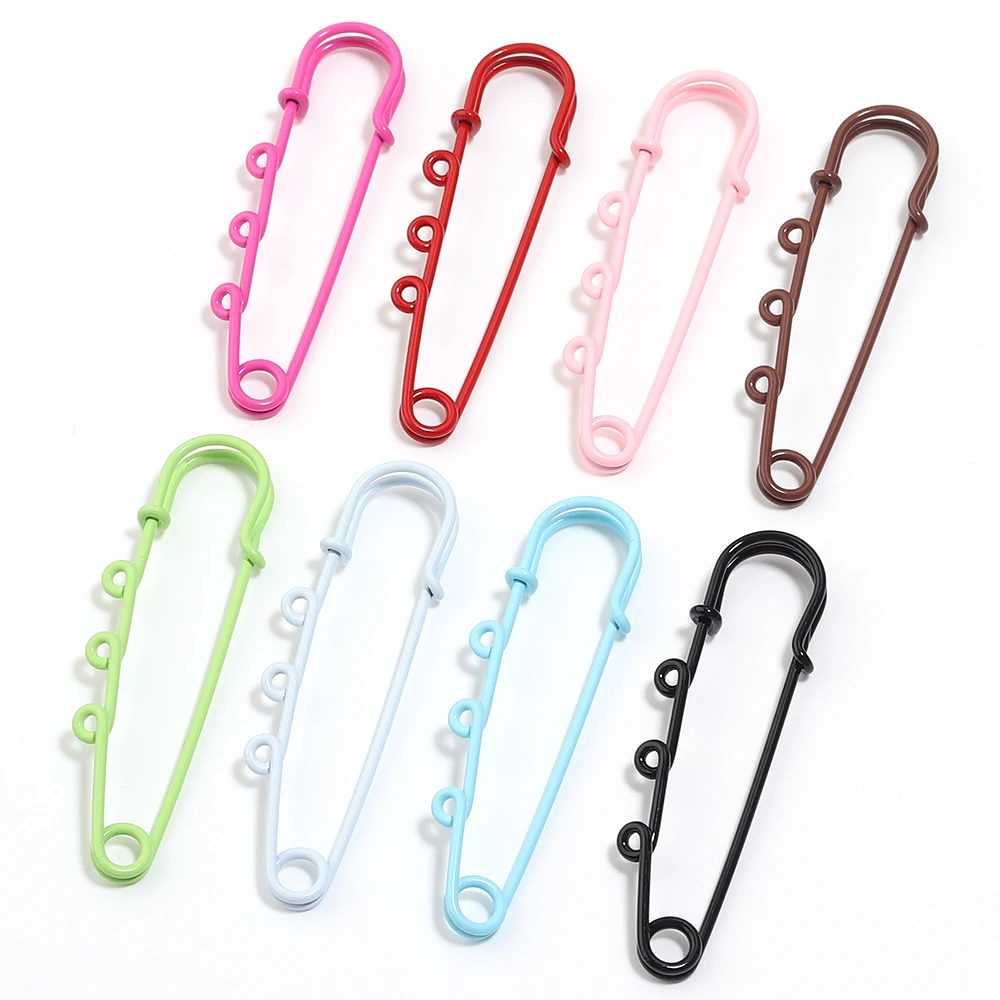 6 Stück Metall-Sicherheitsnadeln, Broschenrohlinge, Broschen mit 3 Ringen, Verschlüsse, DIY-Bastelbedarf für Schmuckherstellung, Zubehör – Detail 3