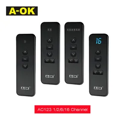 A-OK RF433 Télécommande AC123-01 AC123-02 AC123-06 AC123-16 pour A-OK RF433 Rideau Moteur/A-OK RF433 Tubulaire Roulement Moteur