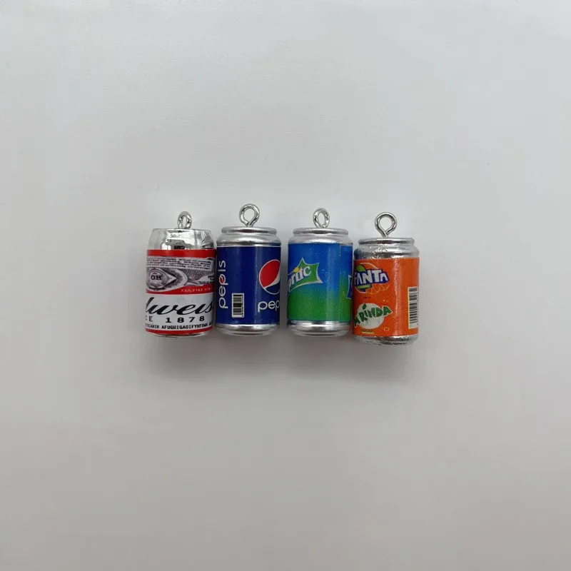10 teile/los Harz 3d Getränkedosen Charms Bierflasche Anhänger für Ohrring Armband Schlüssel bund Ergebnisse Telefon Fall DIY