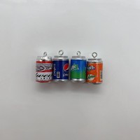 10Pcs/Lot Resin 3D Drink Cans Charms Beer Bottle Pendant For Earring Bracelet Keychain  Findings Phone Case DIY