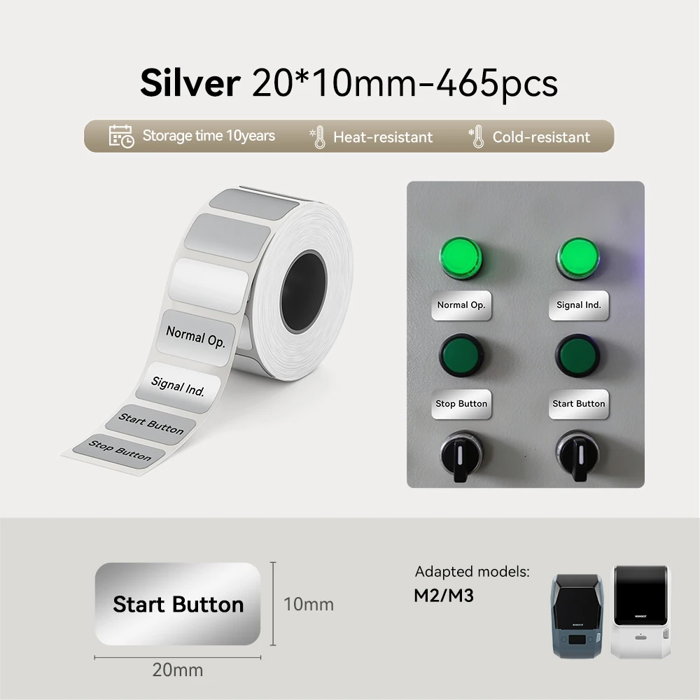 Laser-Aufkleber, selbstklebende Thermotransfer-Etiketten für Niimbot M2/M3 Drucker, DIY-Silber-Etikettenaufkleber für Büro/Zuhause/Outdoor