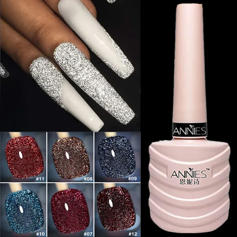 13 Colors Reflective Glitter Gel Nail Polish Sparkling Auroras Laser Semi Permanent Soak Off Varnish UV Gel Nail Art Decoration