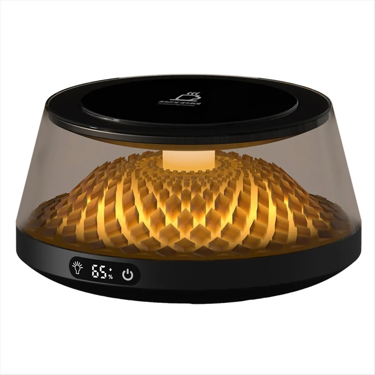 2026 Trend Coffee Cup Heater, Desk Coffee Heater, Electric Heater with Ambient Light, Beverage Milk Tea Heating Tray Black
