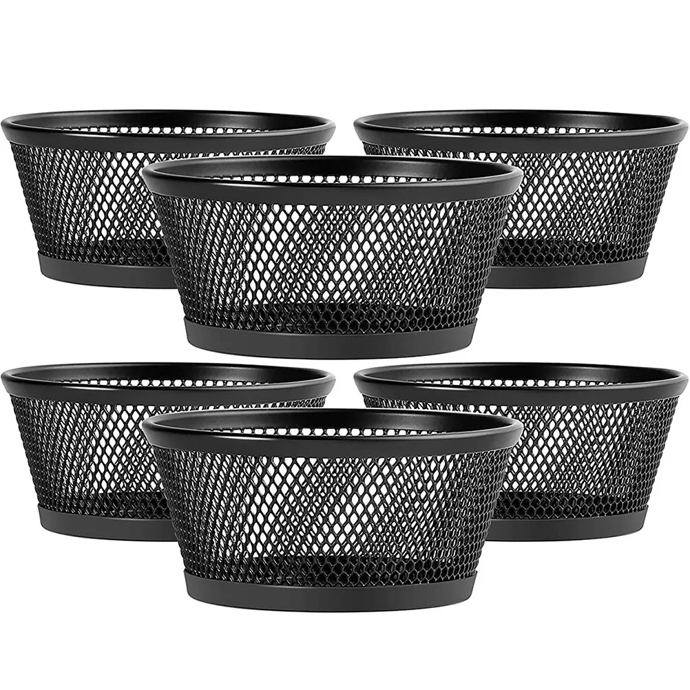 

6Pcs Desktop Paper Clip Holder Stackable Mesh Organizer Large Capacity Office Sundries Container for Desk Storage