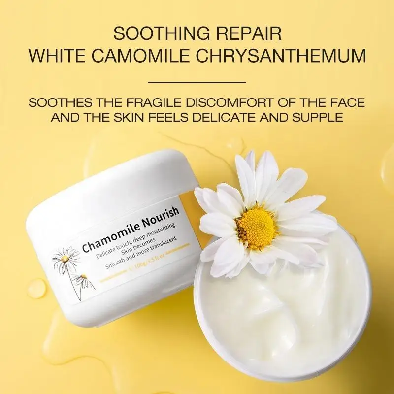 Crème à la camomille hydratante naturelle personnalisée, crème réparatrice pour la peau, blanchissante et anti-âge